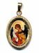 Picture of Archangel Gabriel Gold plated Silver and Porcelain diamond-cut oval Pendant mm 19x24 (0,75x0,95 inch) Unisex Woman Man and Kids