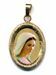Imagen de Nuestra Señora de Medjugorje Medalla Colgante oval acabado diamante mm 19x24 (0,75x0,95 inch) Plata con baño de oro y Porcelana Unisex Mujer Hombre
