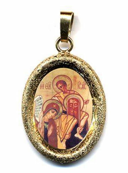 Picture of Holy Family Pendant by Kiko 19x24 mm silver and enamel