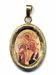 Picture of Holy Family of Kiko Gold plated Silver and Porcelain diamond-cut oval Pendant mm 19x24 (0,75x0,95 inch) Unisex Woman Man