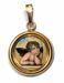 Imagen de Ángel Medalla colgante redonda Diám mm 19 (0 75 inch) Plata con baño de oro y Porcelana Unisex Mujer Hombre y Niños