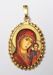 Immagine di La Madonna di Kazan Ciondolo Pendente ovale a corona mm 24x30 (0,94x1,18 inch) Argento placcato Oro e Porcellana da Donna