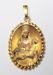 Imagen de Nuestra Señora de Castelmonte Medalla colgante oval de corona mm 24x30 (0,94x1,18 inch) Plata con baño de oro y Porcelana para Mujer
