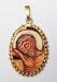 Imagen de Preciosa Sangre de Jesús Medalla colgante oval de corona mm 24x30 (0,94x1,18 inch) Plata con baño de oro y Porcelana para Mujer