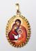 Picture of Holy Family Gold plated Silver and Porcelain Pendant with crown frame mm 24x30 (0,94x1,18 inch) for Woman