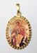 Imagen de Sagrada Familia de Kiko Medalla colgante oval de corona mm 24x30 (0,94x1,18 inch) Plata con baño de oro y Porcelana para Mujer