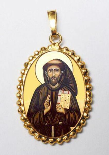 Immagine di Ciondolo San Francesco 24x30 mm argento 925 e smalto