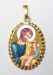 Imagen de San José Medalla colgante oval de corona mm 24x30 (0,94x1,18 inch) Plata con baño de oro y Porcelana para Mujer