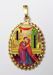 Picture of The embrace of the newlyweds St Anne and Saint Joachim Gold plated Silver and Porcelain Pendant with crown frame mm 24x30 (0,94x1,18 inch) for Woman