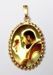 Picture of Padre Pio Gold plated Silver and Porcelain Pendant with crown frame mm 24x30 (0,94x1,18 inch) for Woman