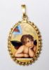 Immagine di Pendente Angelo 24x30 mm argento 925 e smalto