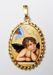 Picture of Angel Gold plated Silver and Porcelain Pendant with crown frame mm 24x30 (0,94x1,18 inch) for Woman and Kids