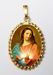Imagen de Sagrado Corazón de Jesús Medalla colgante oval de corona mm 24x30 (0,94x1,18 inch) Plata con baño de oro y Porcelana para Mujer