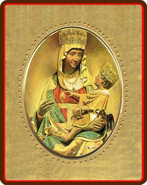Immagine di Icona Madonna con Bambino 8x10 cm porcellana e legno