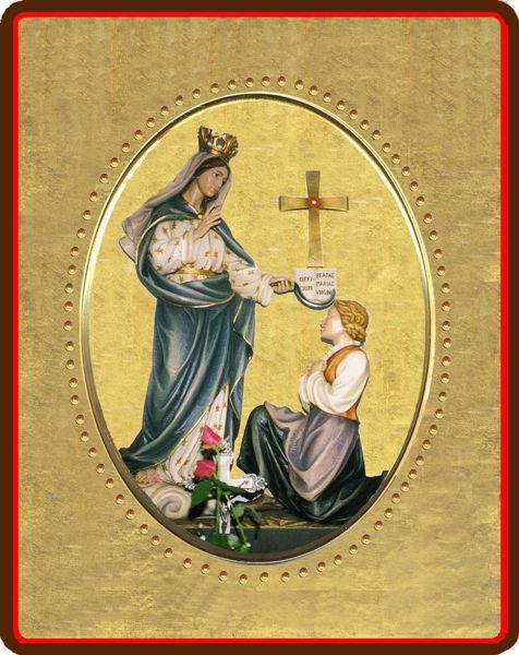 Immagine di Icona Madonna con Bambino 8x10 cm porcellana e legno