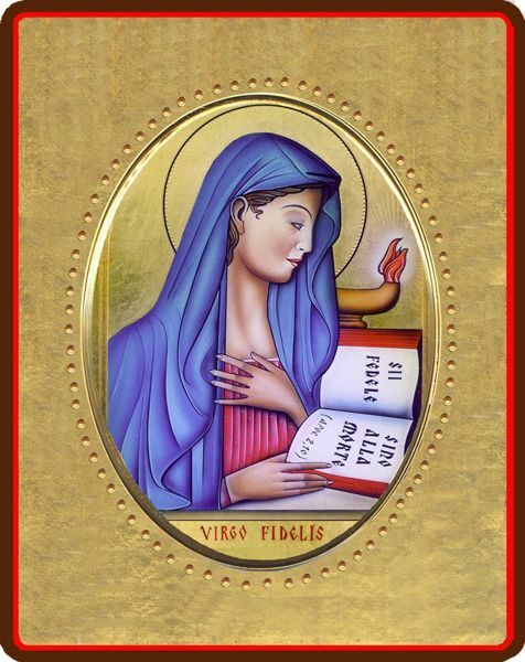 Immagine di Icona Madonna 8x10 cm porcellana e legno