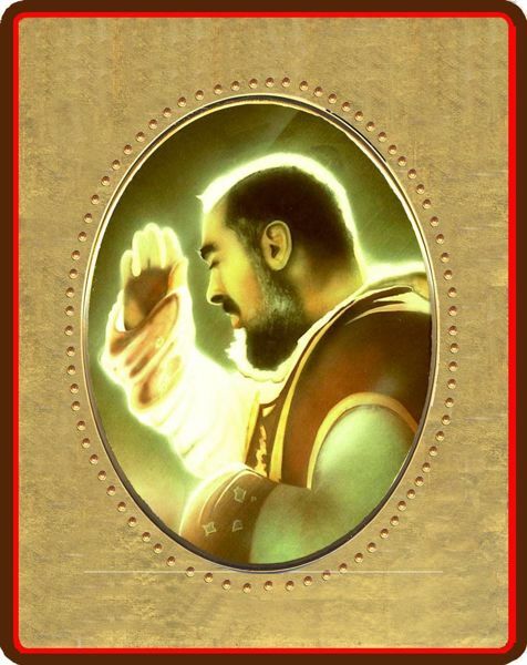 Immagine di Icona Padre Pio da Pietrelcina 8x10 cm porcellana e legno