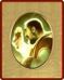 Picture of Padre Pio of Pietralcina Porcelain Icon on golden board cm 8x10x1,3 (3,15x3,9x0,5 inch) for table and wall