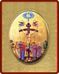 Picture of Crucifixion Porcelain Icon on golden board cm 8x10x1,3 (3,15x3,9x0,5 inch) for table and wall