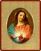 Imagen de Sagrado Corazón de Jesús Icono de Porcelana sobre tablero dorado cm 8x10x1,3 (3,15x3,9x0,5 inch) de mesa y pared