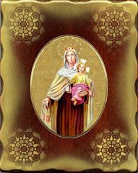 Picture of Virgin with Child Porcellain Icon on golden board cm 15x20x2,5 (5,9x7,9x1,0 inch) for table and wall