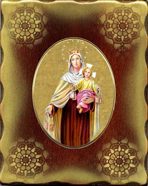 Immagine di Icona Madonna con Bambino 15x20 cm porcellana e legno