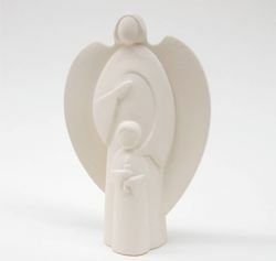 Picture of Angel of my Heart Mon Ami cm 19 (7,5 inch) Sculpture in white refractory clay Ceramica Centro Ave Loppiano