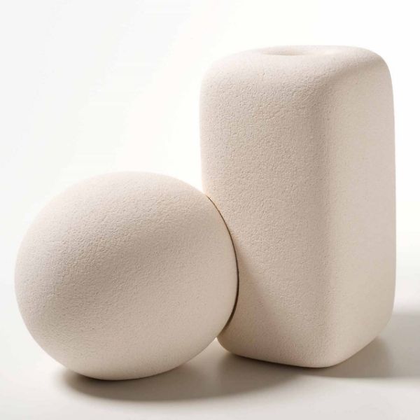 Immagine di Accordo 24 cm statua ceramica bianca Centro Ave Loppiano