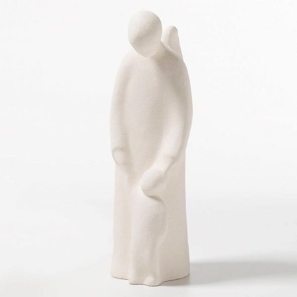 Picture of Guardian Angel cm 19,5 (7,7 inch) Sculpture in white refractory clay Ceramica Centro Ave Loppiano