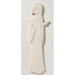 Imagen de Madonna Virgen con Niño cm 24 (9,4 inch) Escultura en arcilla refractaria blanca Cerámica Centro Ave Loppiano