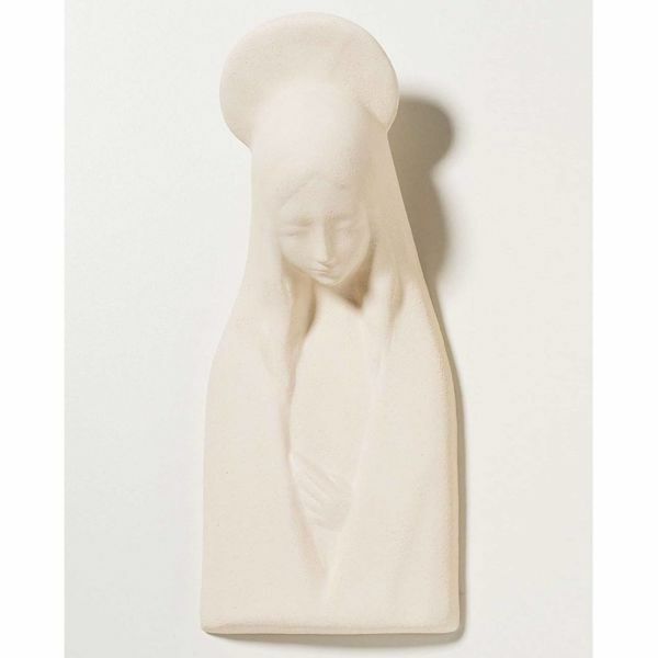 Imagen de María Santísima de la Anunciación cm 24 (9,4 inch) Escultura en arcilla refractaria blanca Cerámica Centro Ave Loppiano