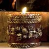 Picture of Cones hand painted Christmas Candle