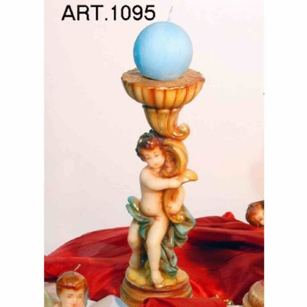 Immagine di Candeliere con Putto Candela natalizia artigianale