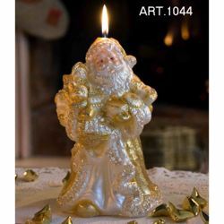 Picture of Christmas Candle Santa Claus with gifts 