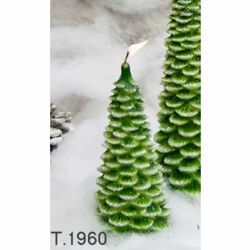 Immagine di Albero di Natale Verde piccolo con Glitter - Candela di Natale 