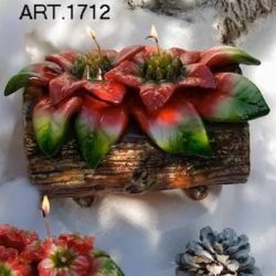 Picture of Christmas Candle Trunk with Poinsettia, big
