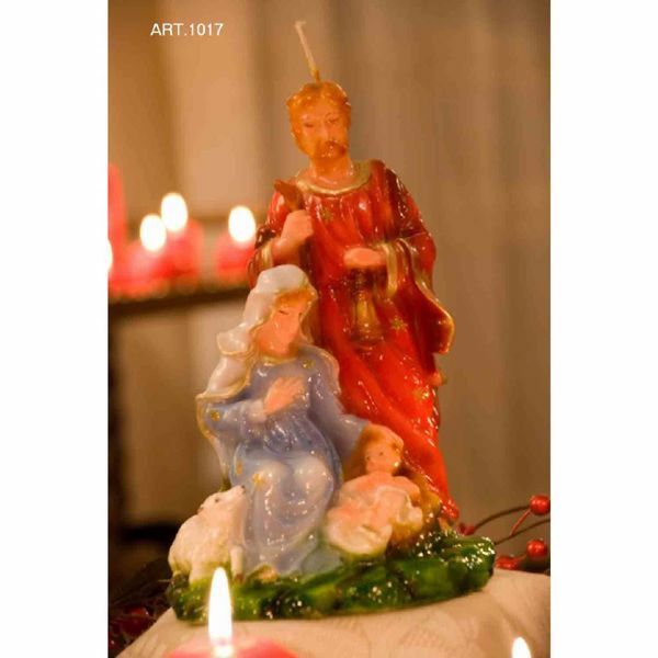 Picture of  Nativity hand painted Christmas Candle 