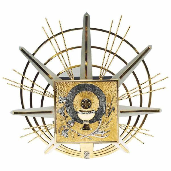 Picture of Large Wall Tabernacle bicolor brass H. 67 cm (26,4 inch) Grapes Wheat