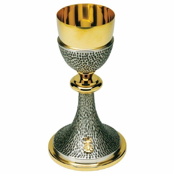 Immagine di Calice Messa H. 20 cm Croce cesellato