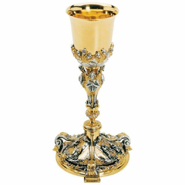 Immagine di Calice Messa H. 28 cm Putti Angeli Annunciazione argento 800/1000