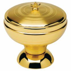 Picture of Set for Communion under Both Kinds Chalice Ciborium Paten H. cm 14 (5,5 inch) gold plated satin brass complete liturgical both species service
