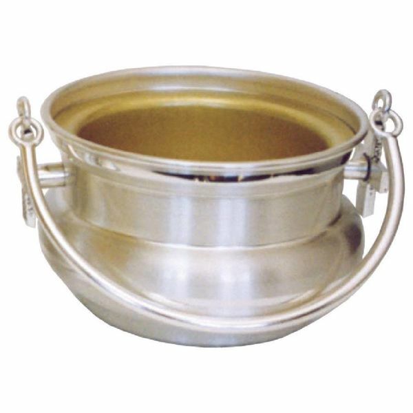 Picture of Holy Water Vat H. cm 8 (3,1 inch) Crosses brass Liturgical Aspersorium Bucket Pot