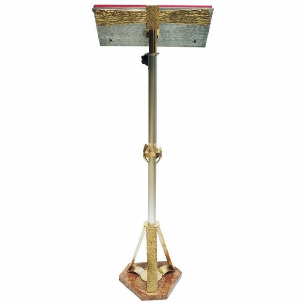 Immagine di Leggio Chiesa a colonna regolabile H. 110 cm marmo rosso 