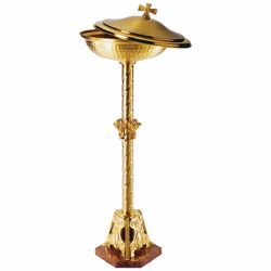 Picture of Portable Baptismal Font for Churches H. cm 120 (47,2 inch) brass Column Standing Basin Bowl for Baptism by affusion