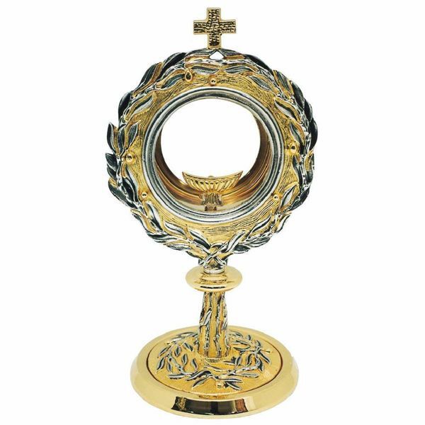 Picture of Monstrance with lunette H. 27 cm (10,6 inch) Olive Branches 