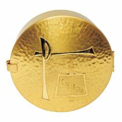 Picture of CUSTOMIZABLE Chapel Monstrance Container with lunette for Magna Host Diam. cm 10 (3,9 inch) brass 