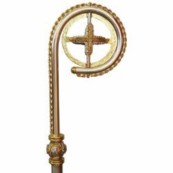 Picture of Crosier in brass with Cross and Evangelists