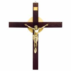 Picture of Wall mounted Cross cm 36x46 (14,2x18,1 inch) INRY symbol wood Crucifix for Church