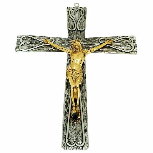 Picture of Wall mounted Cross cm 26x36 (10,2x14,2 inch) Body of Christ brass Crucifix for Church