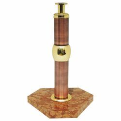 Picture of Processional Cross Stand H. cm 41 (16,1 inch) on red marble base brass Church floor Crucifix Holder